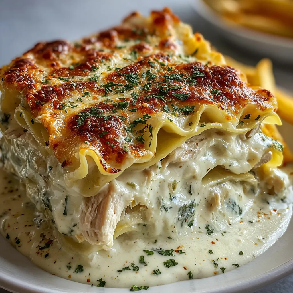 Creamy Chicken Lasagna with White Sauce