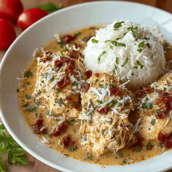 A plate of food with rice and chicken.
