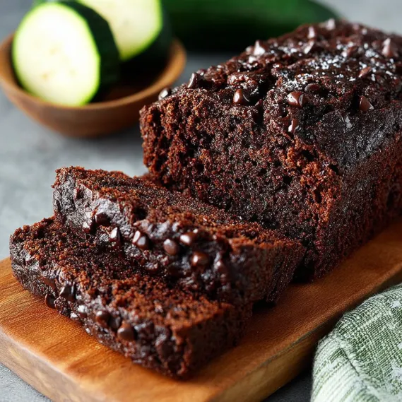 A slice of chocolate zucchini bread.