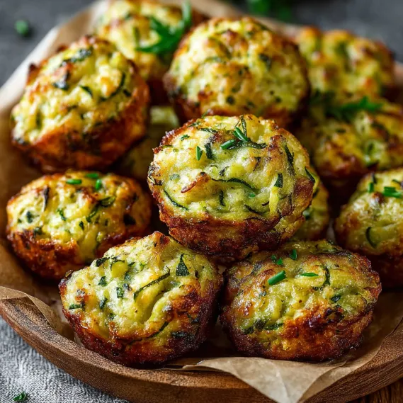 A plate of zucchini garlic bites.