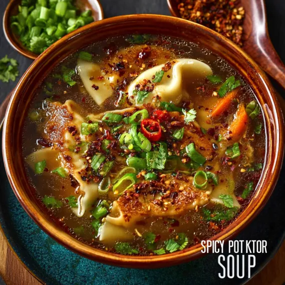 A bowl of soup with a spoon in it.