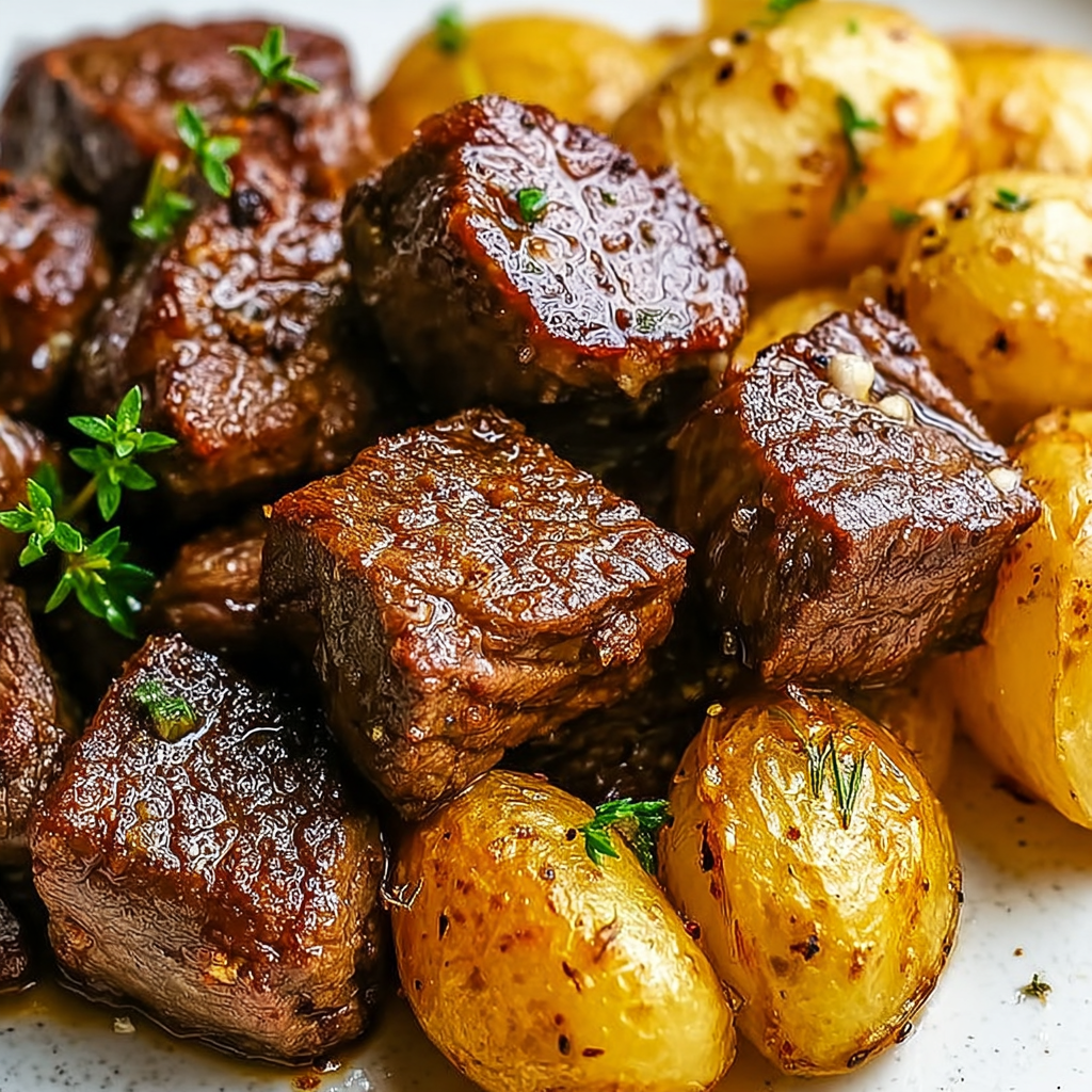 A plate of meat and potatoes.