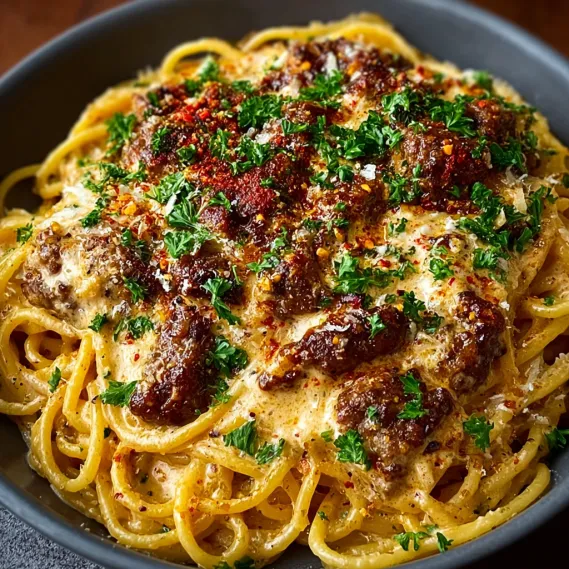 A bowl of spaghetti with meat and cheese.
