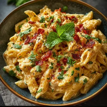 A bowl of spicy rattlesnake pasta.