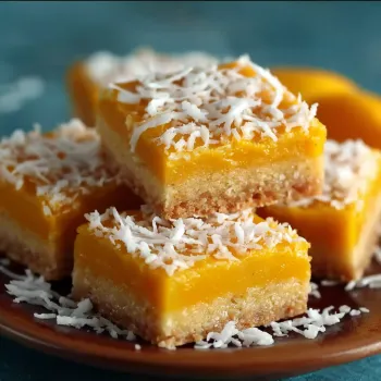 Mango Coconut Oat Shortbread Bars.