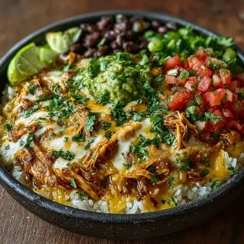 A bowl of food with rice, beans, and tomatoes.