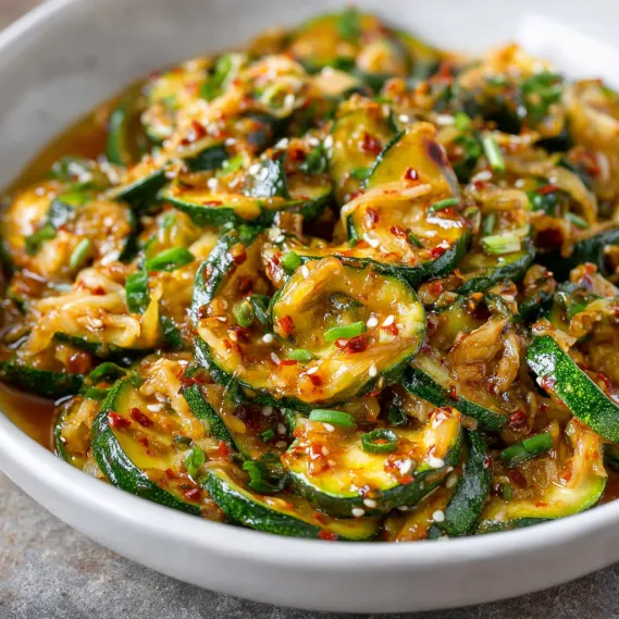 A bowl of Chinese zucchini recipe.