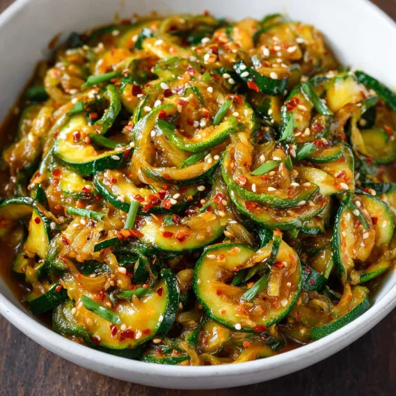 A bowl of Chinese zucchini recipe.