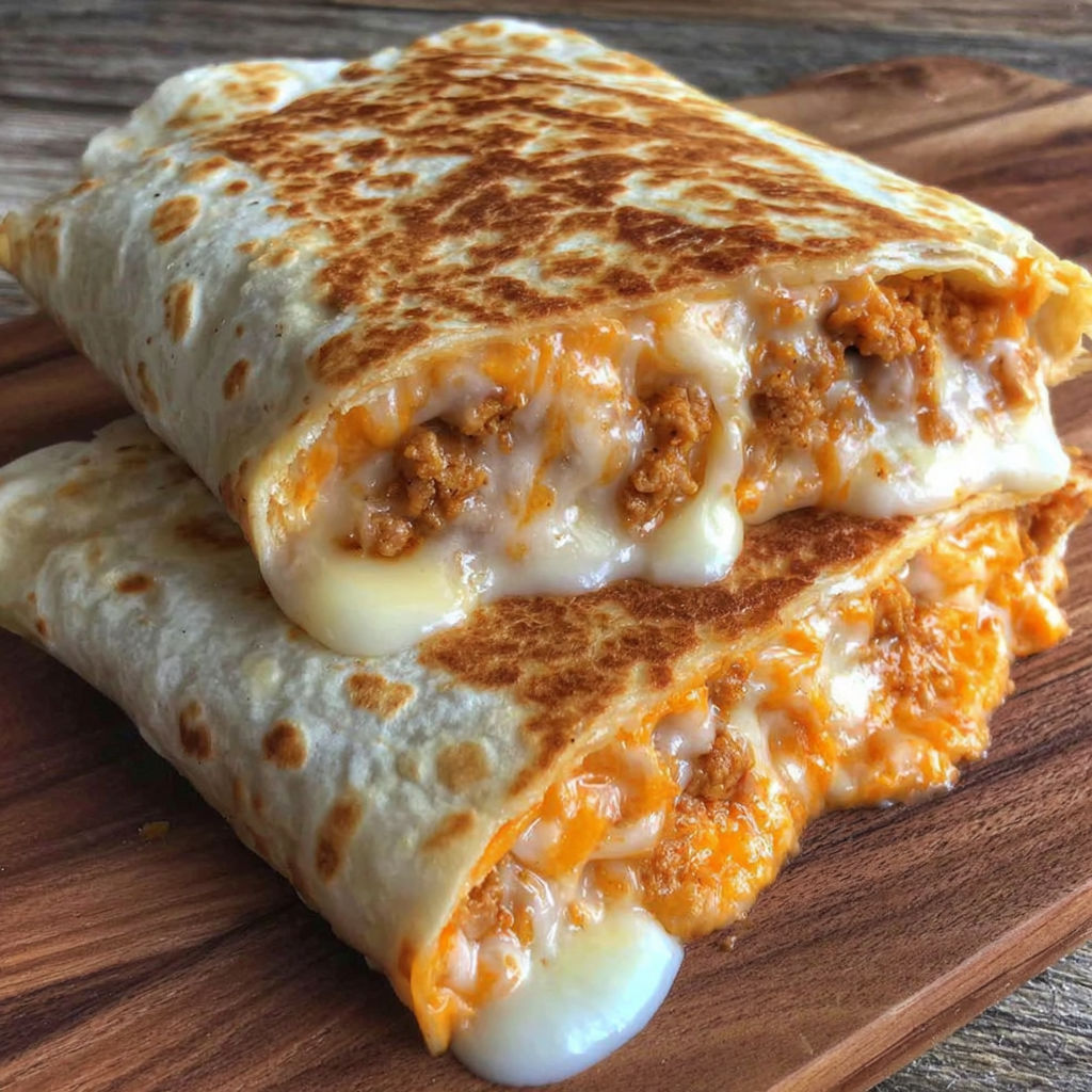 A delicious grilled cheese burrito.