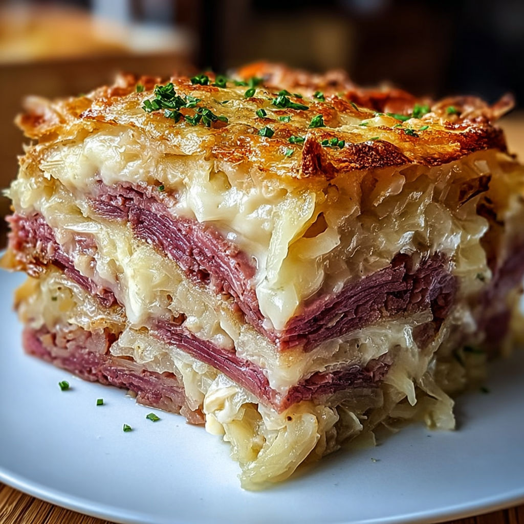 A stack of meat and cheese on a plate.