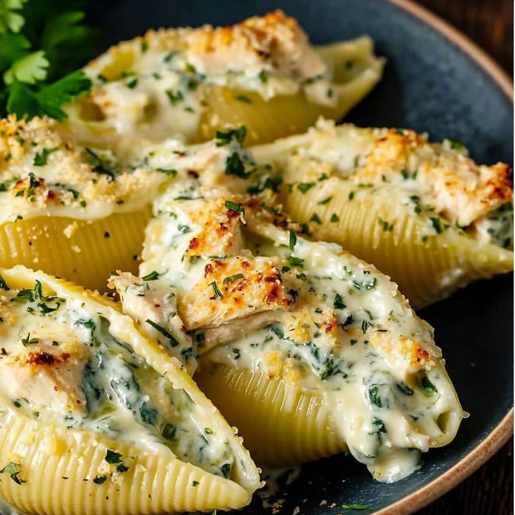 A plate of pasta with chicken and cheese.