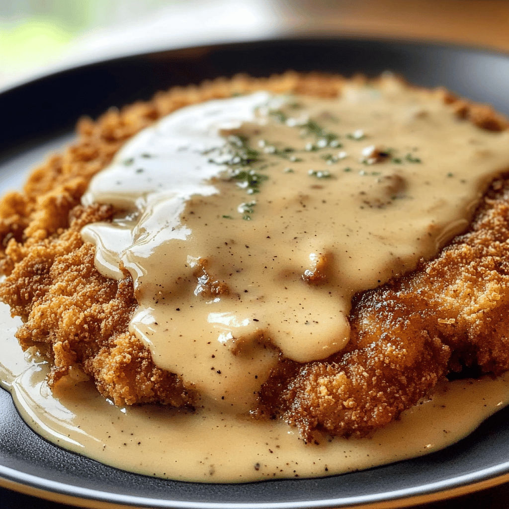 A plate of crispy buttermilk chicken fried steak.