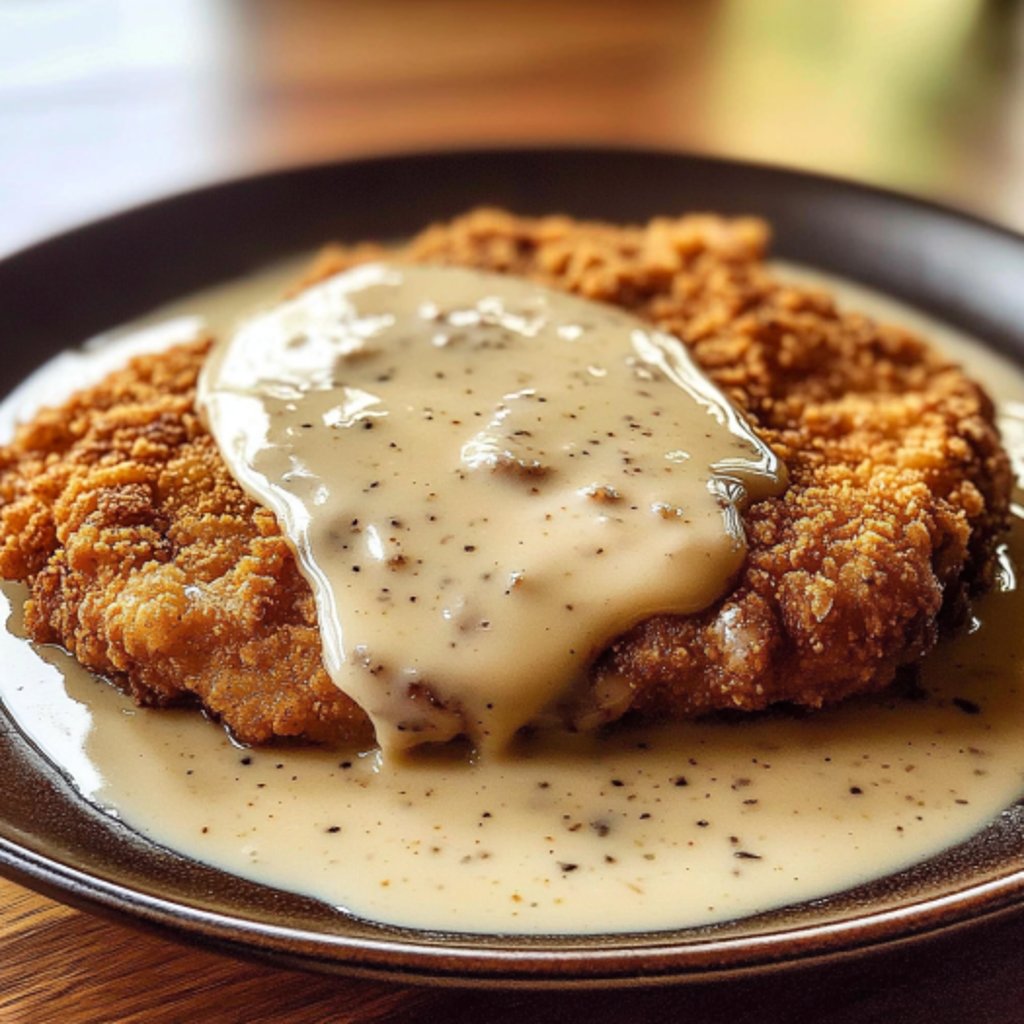 A plate of food with gravy on it.