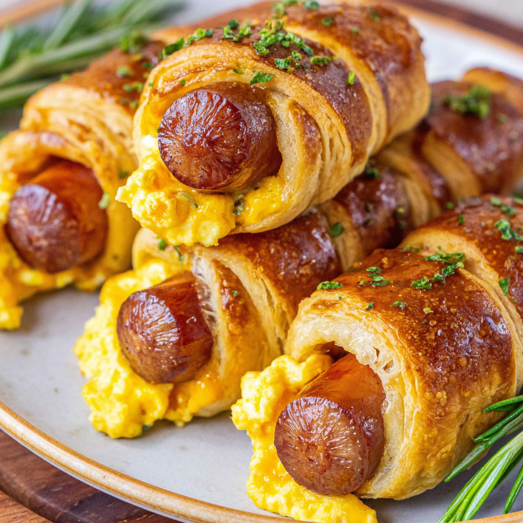 A plate of food with a hot dog and a croissant.