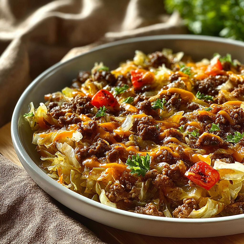 A plate of food with meat and vegetables.