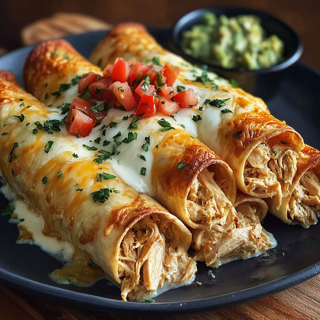 A plate of food with a burrito and a bowl of guacamole.