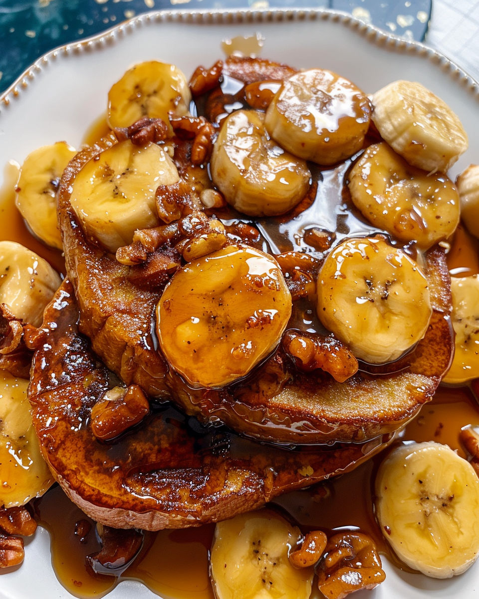A plate of food with bananas and walnuts.