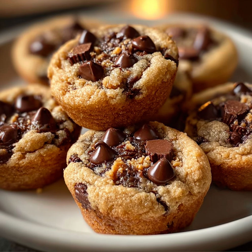 A plate of chocolate chip cookies.
