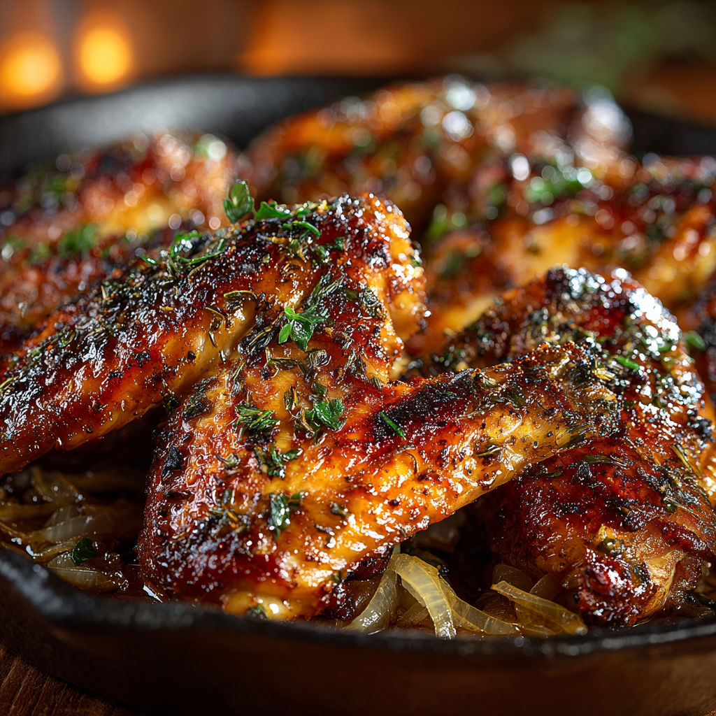 A pan of baked turkey wings.