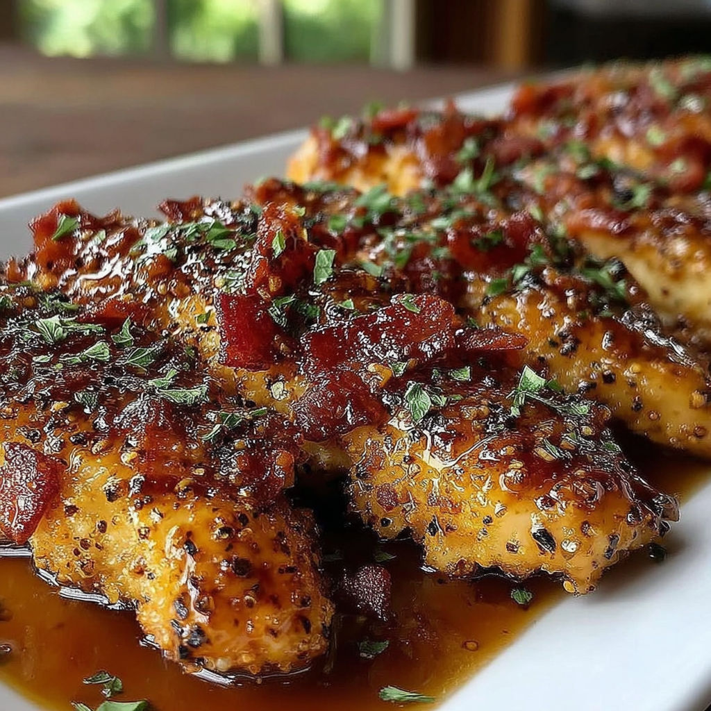 Bacon chicken tenders with brown sugar.