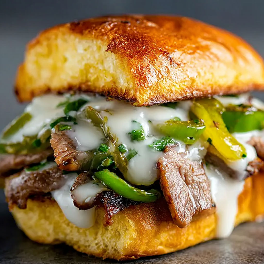 A close up of a sandwich with meat and peppers.