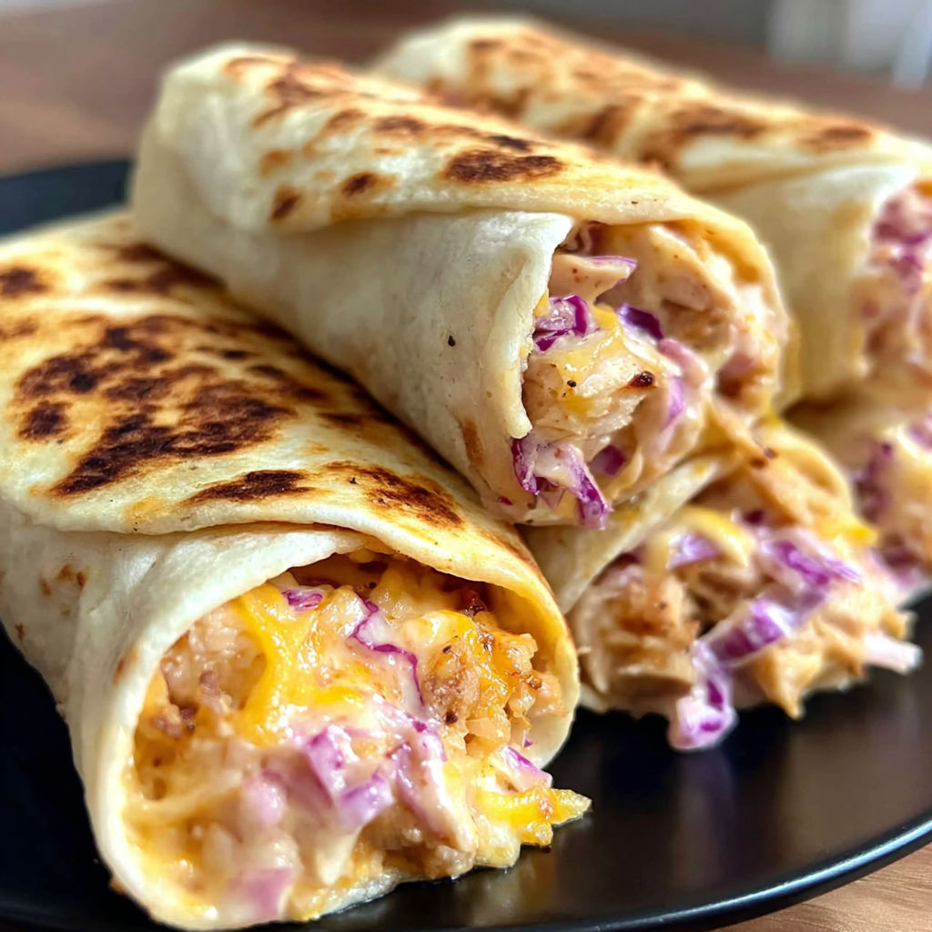 Hot chicken wraps in an air fryer.