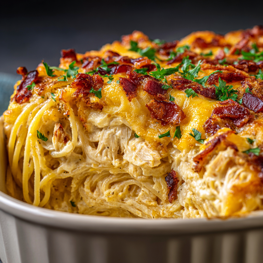 A creamy southern spaghetti dish.
