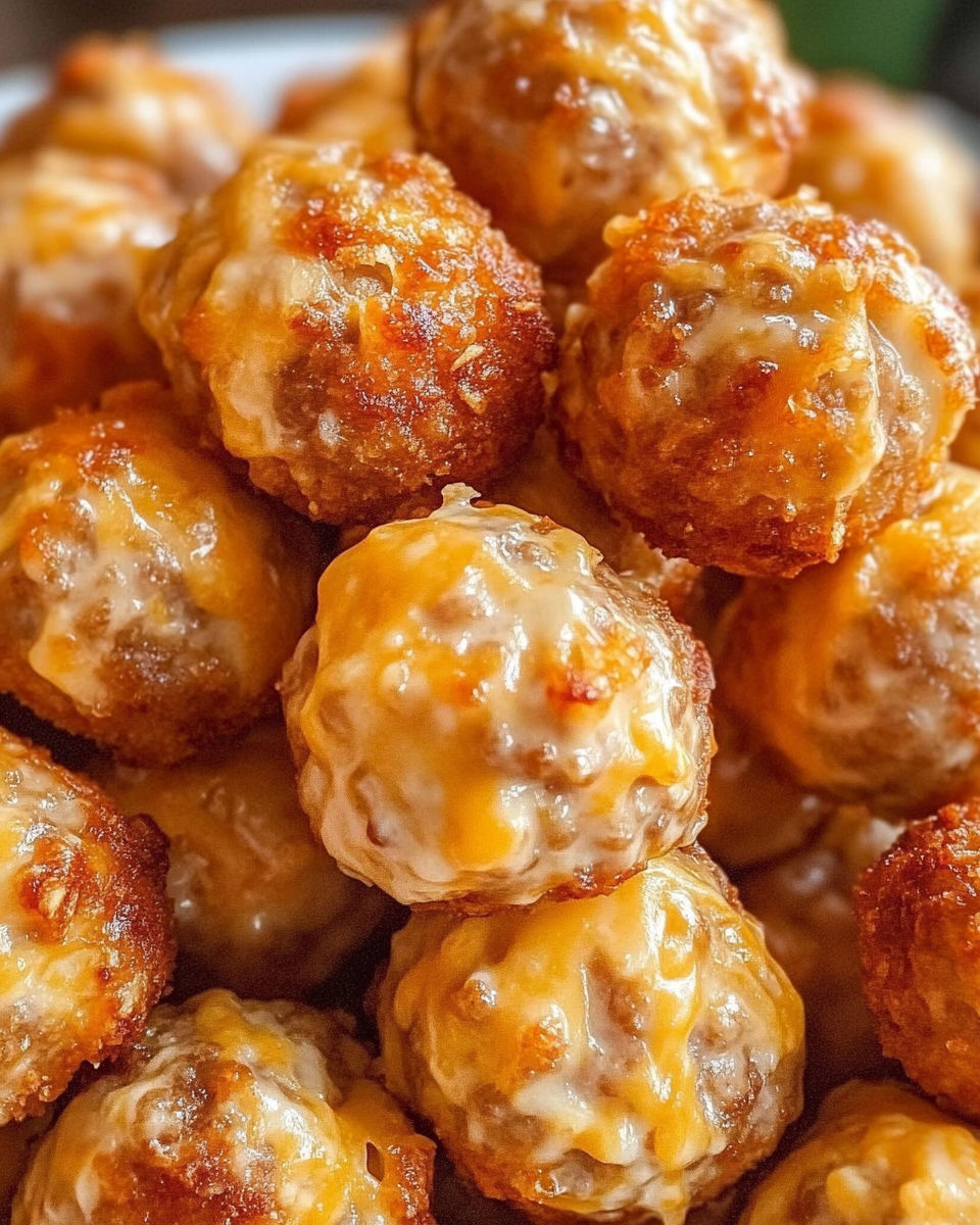 A plate of rotel cream cheese sausage balls.