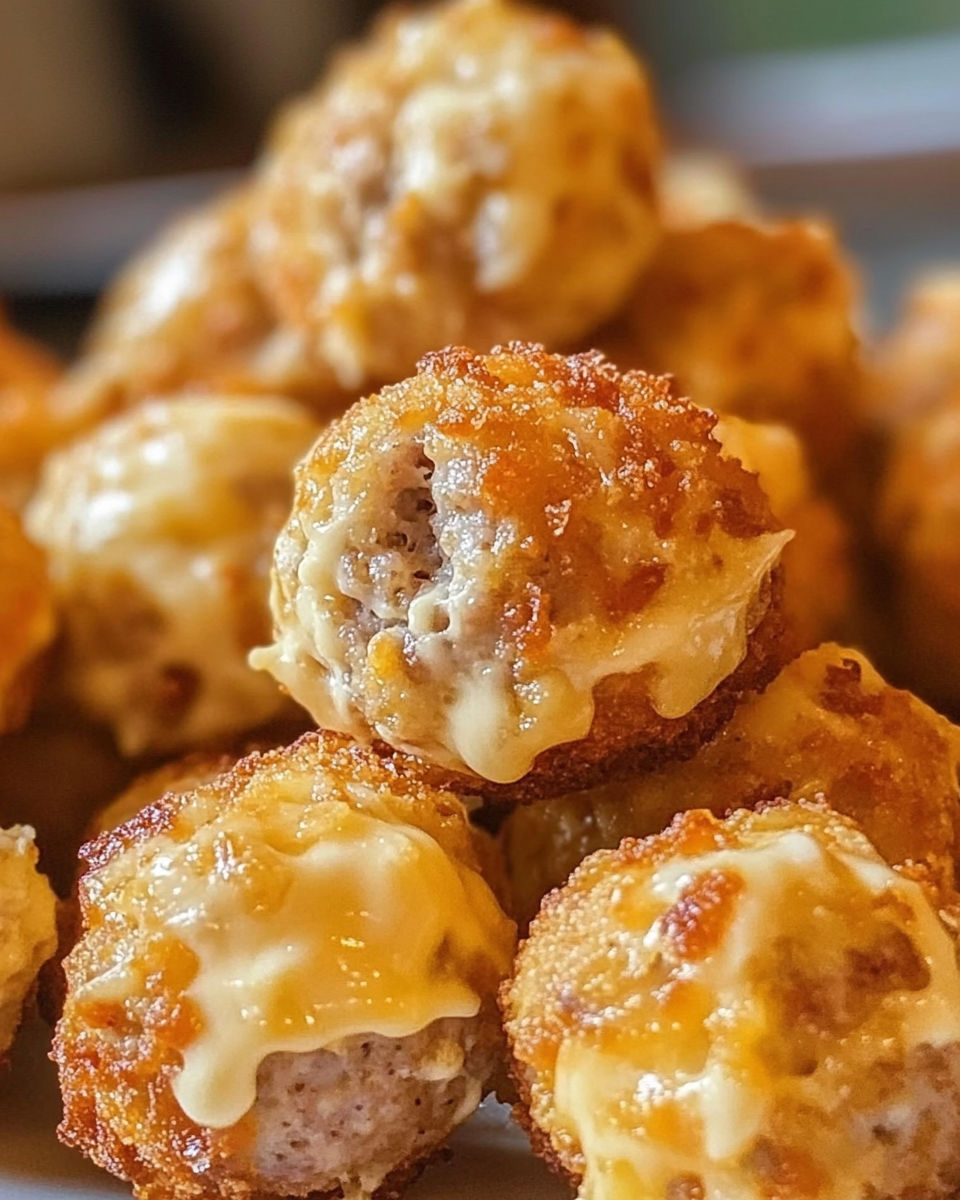 A plate of food with a cheese sauce.