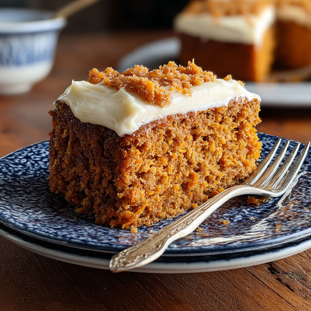 A slice of Southern Sweet Potato Cake on a plate.