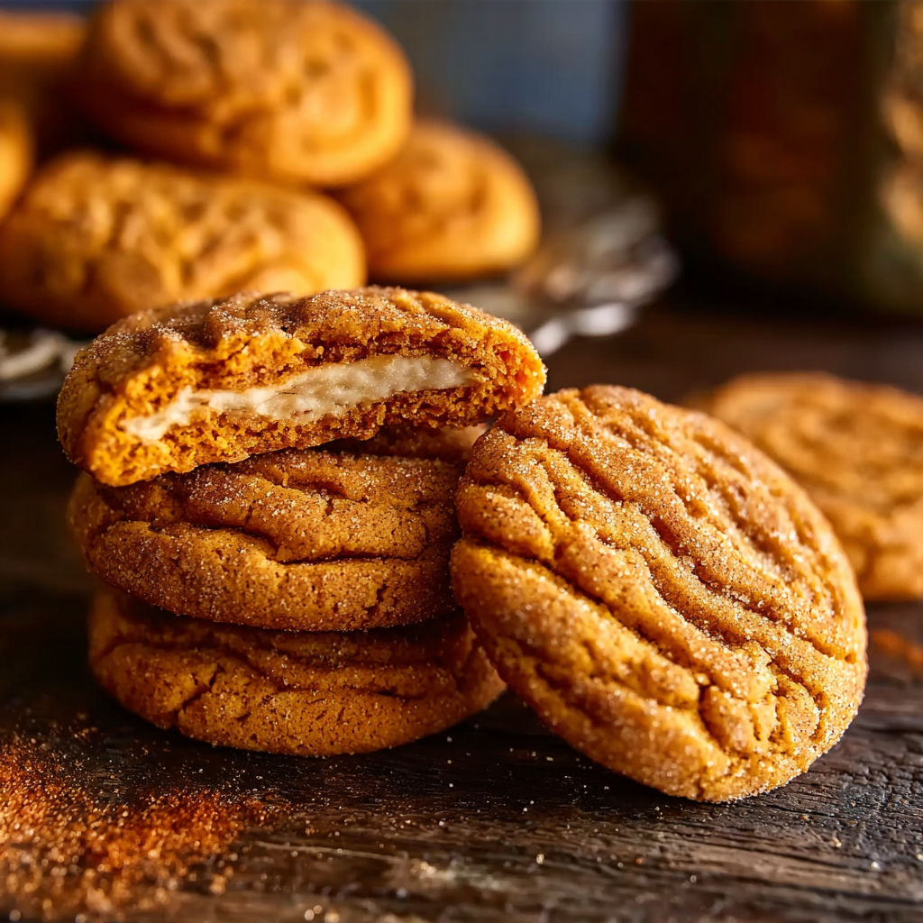 A stack of cookies with a brown sugar coating.
