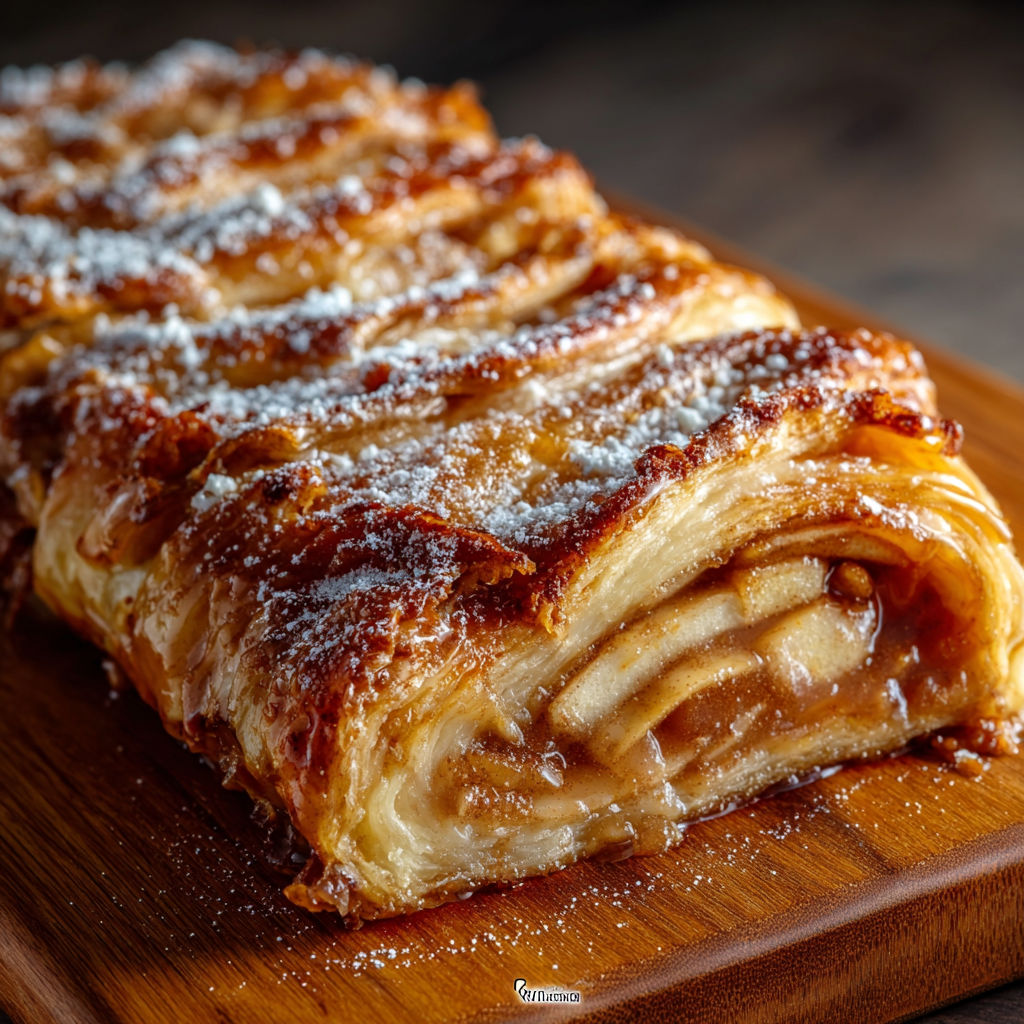 A slice of a Wisconsin apple kringle.