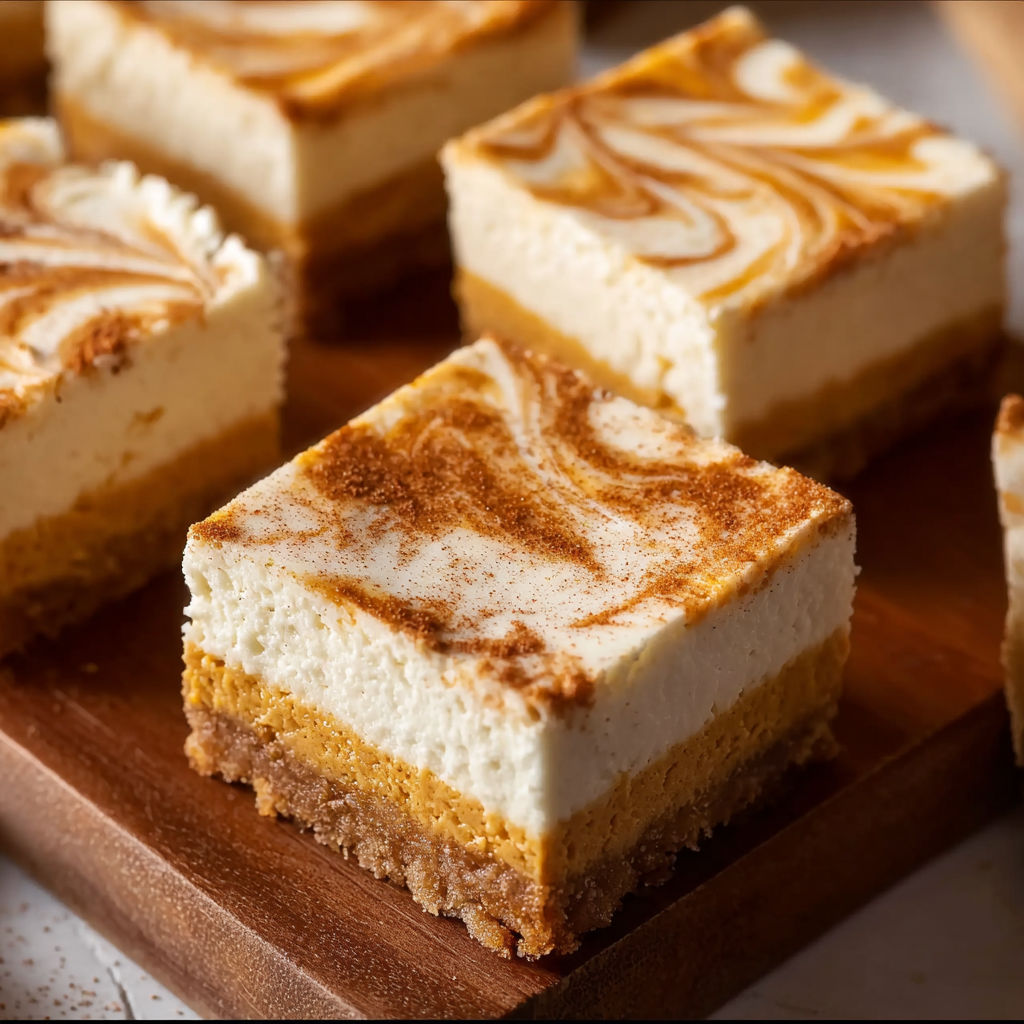 A square of cake with a swirl design on top.