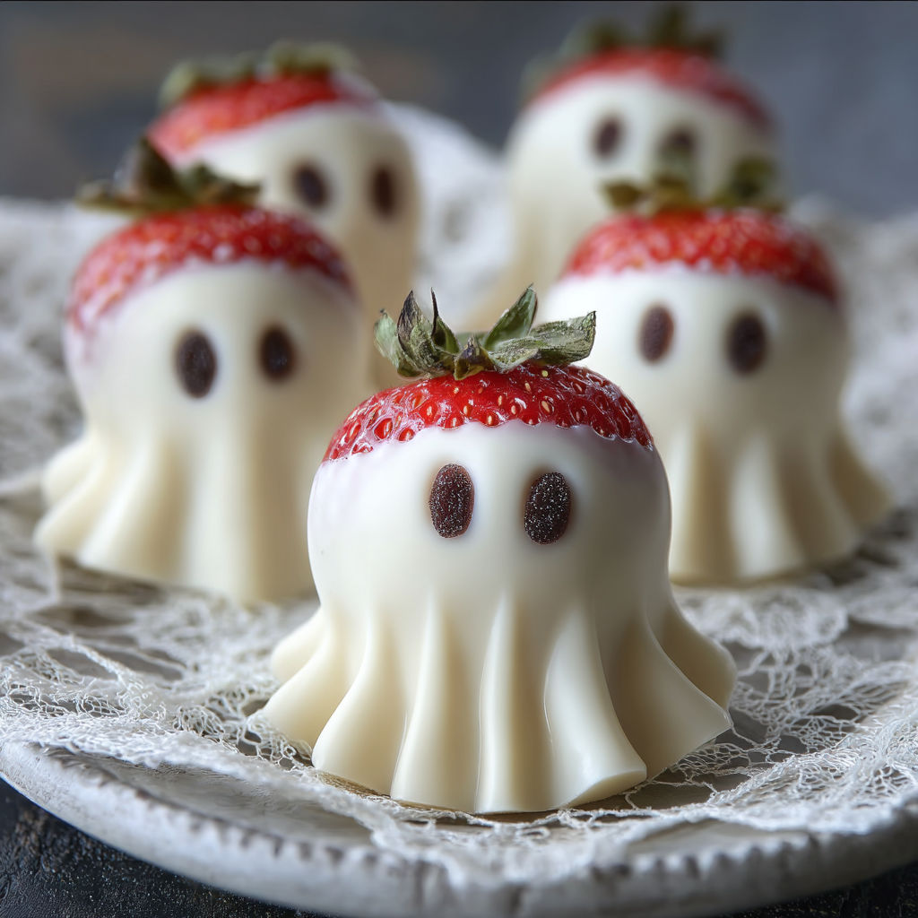 A plate of white chocolate cake with strawberries on top.
