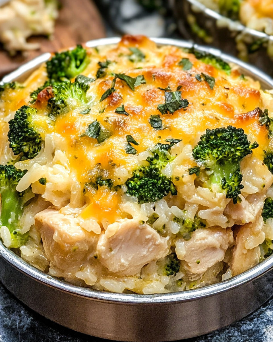 A dish of food with broccoli and rice.