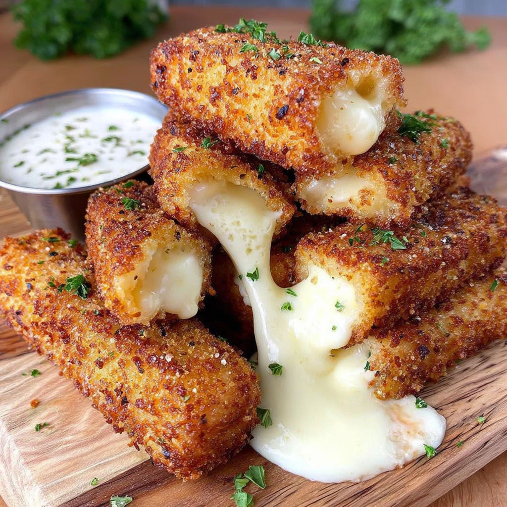 A stack of Nashville Hot Mozzarella Sticks.