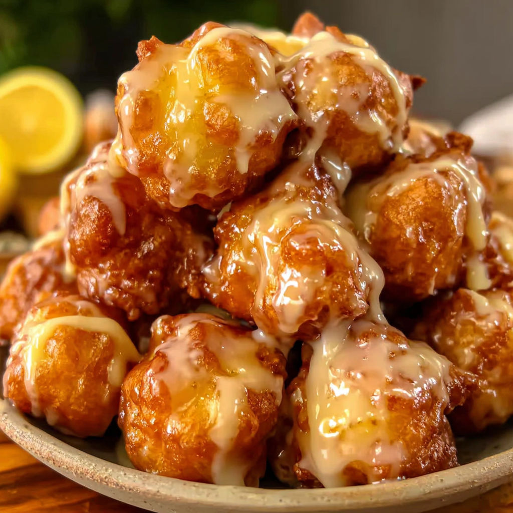 A stack of doughnuts with icing.