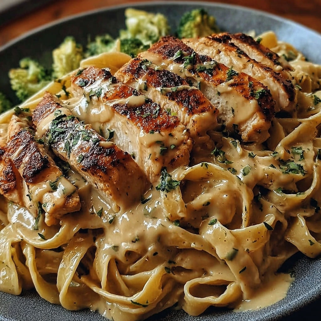 a plate of Chicken with Buttered Noodles.