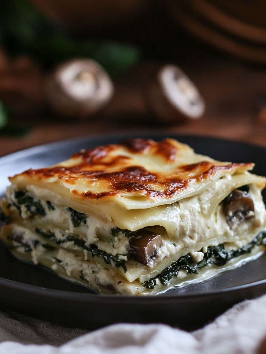 A close up of a food item with a description of it.