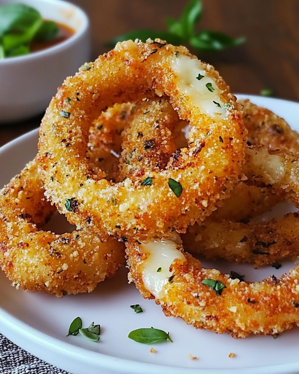 Mozzarella sticks on a plate.
