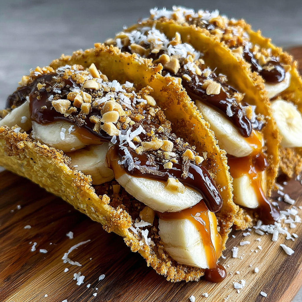 A delicious dessert made with bananas, caramel, and nuts.