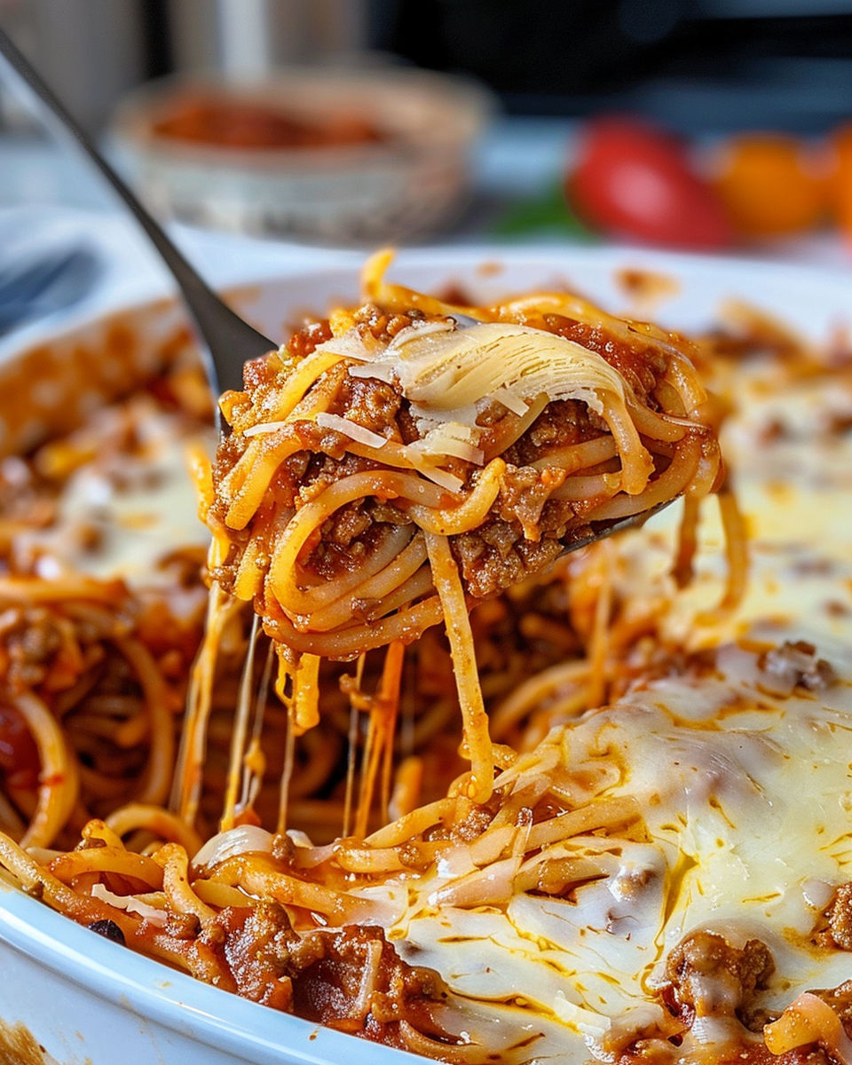 A fork is in a bowl of spaghetti.