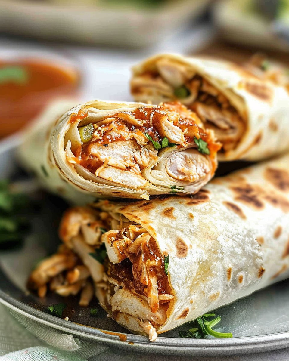 Crispy BBQ Chicken Wraps.