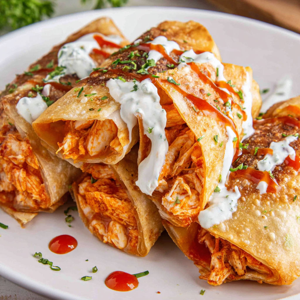 A plate of food with a white sauce on top.