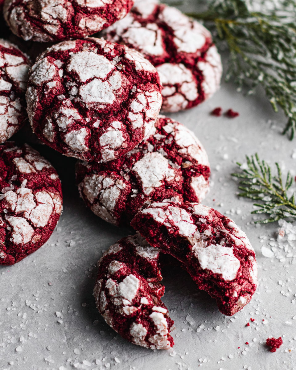 Red velvet crinkle cookies.