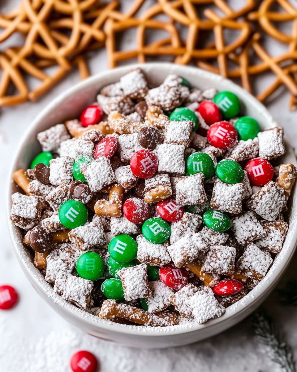 A bowl of cereal with M&M's and marshmallows.