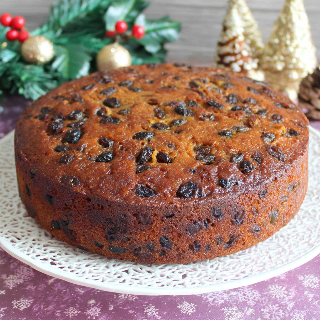 A cake with a fruit topping.