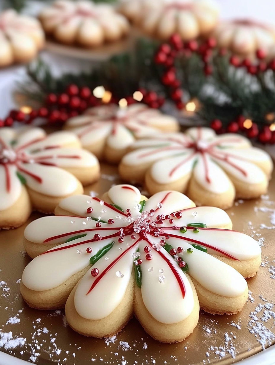 A close up of Italian Christmas Sprinkle Cookies.