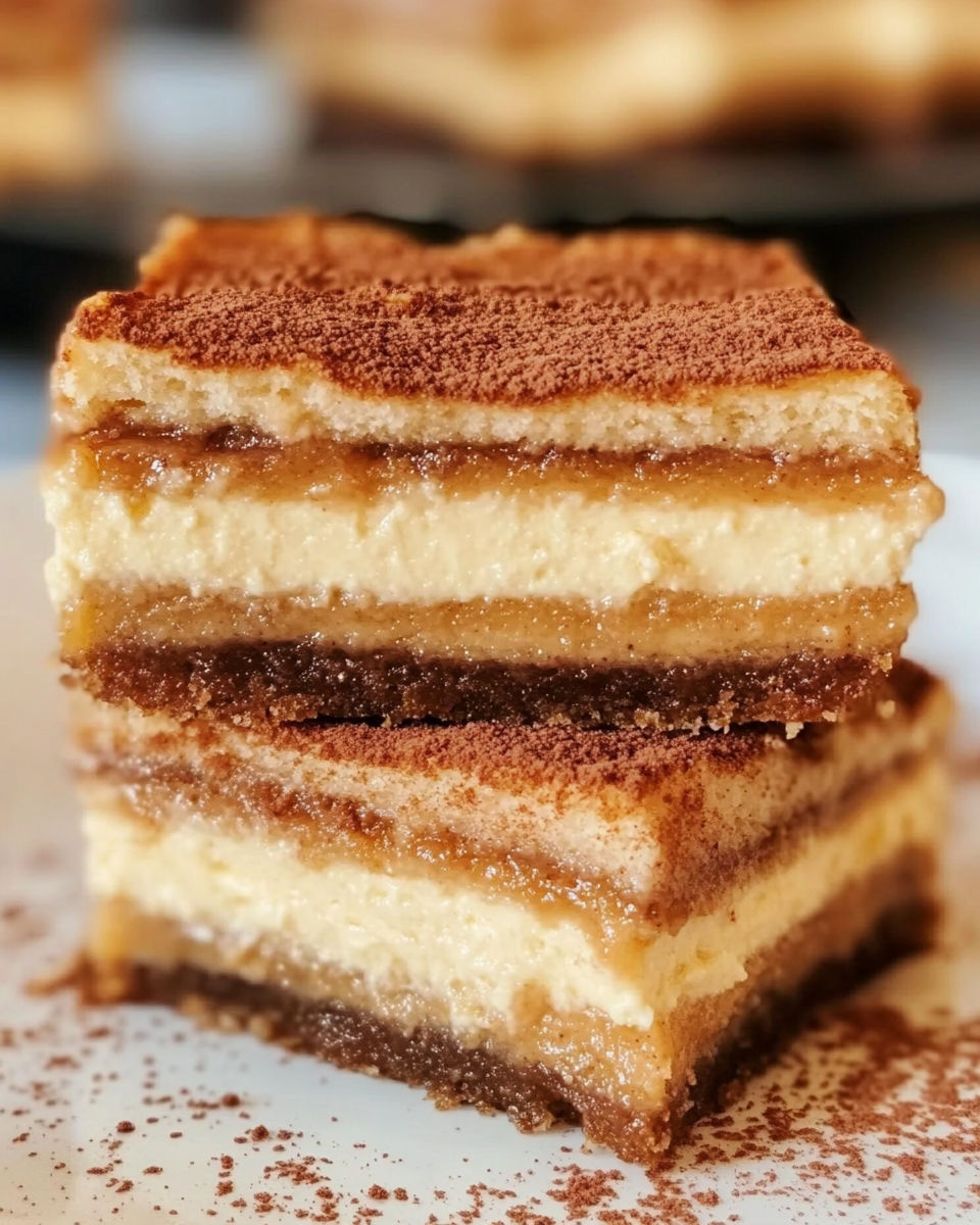 A stack of cheesecake churro bars.