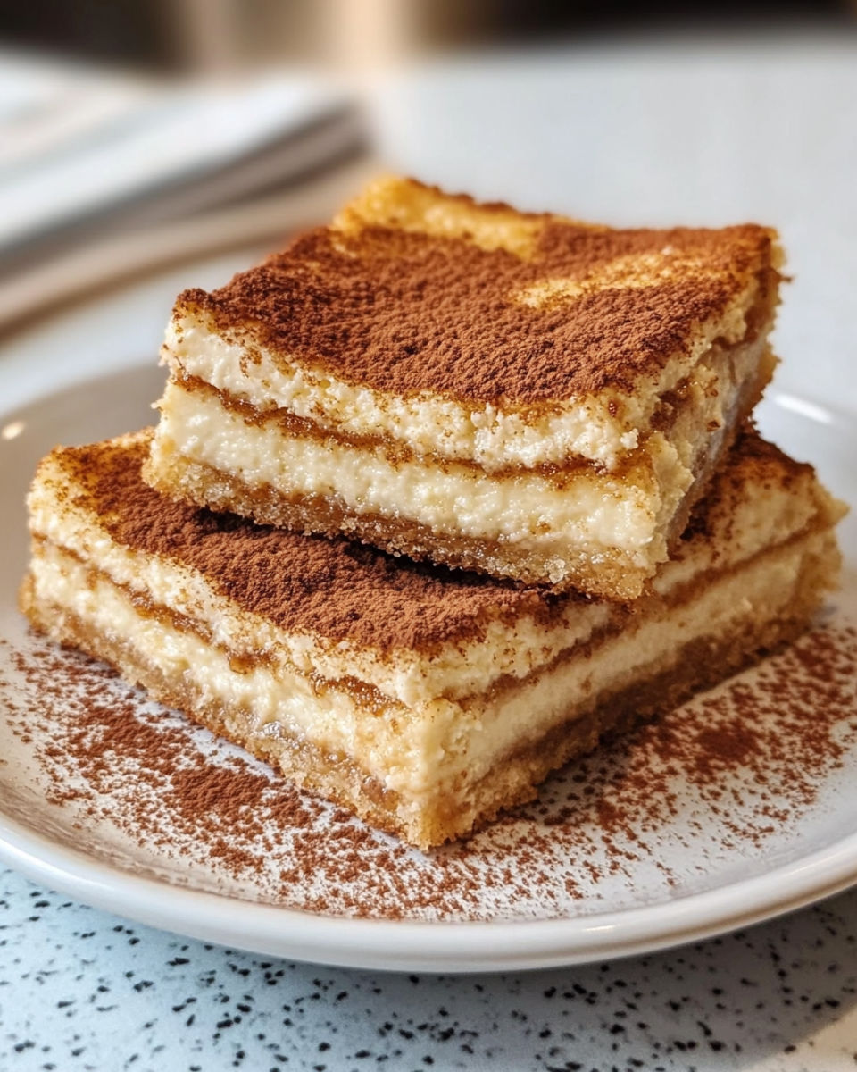 A stack of cake with chocolate on top.
